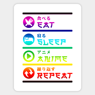 EAT SLEEP ANIME REPEAT Magnet